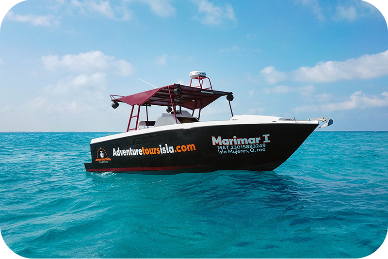 Adventure Tours Isla Mujeres crew and vessel